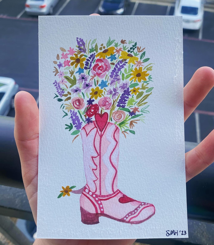 Boot with flowers, available for $5 prints